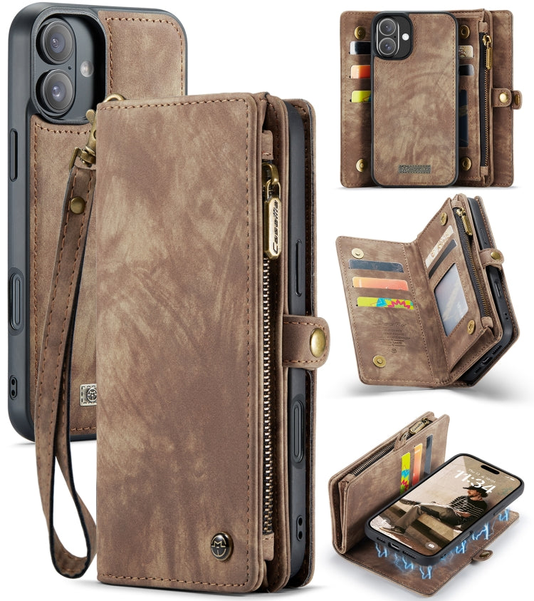 CaseMe 008 Detachable Multifunctional Leather Phone Case, For iPhone Air, For iPhone 16 Pro Max, For iPhone 16 Pro, For iPhone 16 Plus