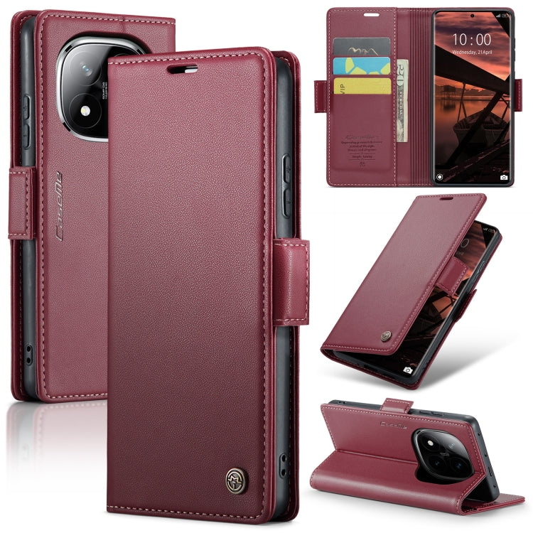 CaseMe 023 Butterfly Buckle Litchi Texture RFID Anti-theft Leather Phone Case, For Redmi Note 14 Pro 5G