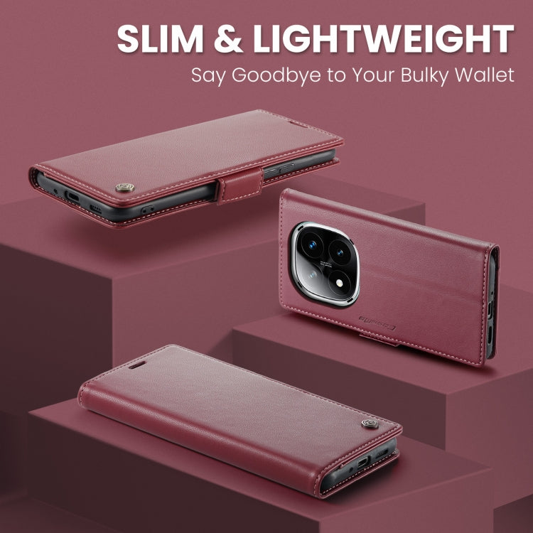 CaseMe 023 Butterfly Buckle Litchi Texture RFID Anti-theft Leather Phone Case, For Redmi Note 14 Pro 5G