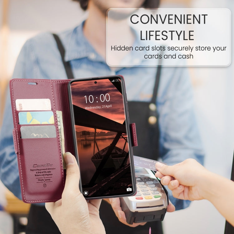 CaseMe 023 Butterfly Buckle Litchi Texture RFID Anti-theft Leather Phone Case, For Redmi Note 14 Pro 5G