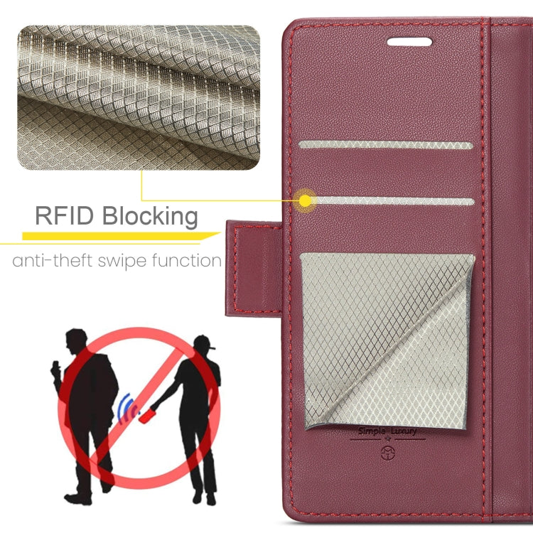 CaseMe 023 Butterfly Buckle Litchi Texture RFID Anti-theft Leather Phone Case, For Redmi Note 14 Pro 5G