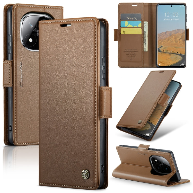 CaseMe 023 Butterfly Buckle Litchi Texture RFID Anti-theft Leather Phone Case, For Redmi Note 14 Pro 5G