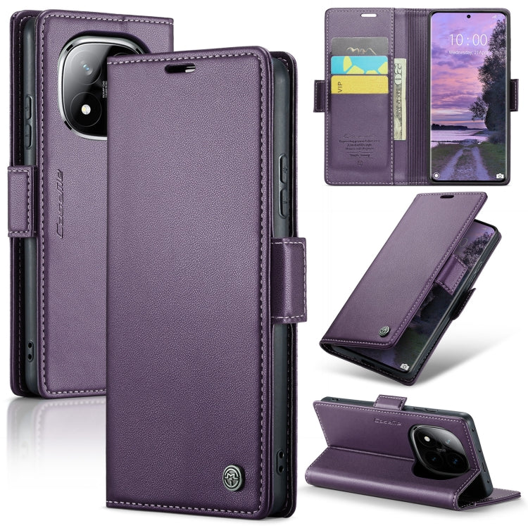 CaseMe 023 Butterfly Buckle Litchi Texture RFID Anti-theft Leather Phone Case, For Redmi Note 14 Pro 5G