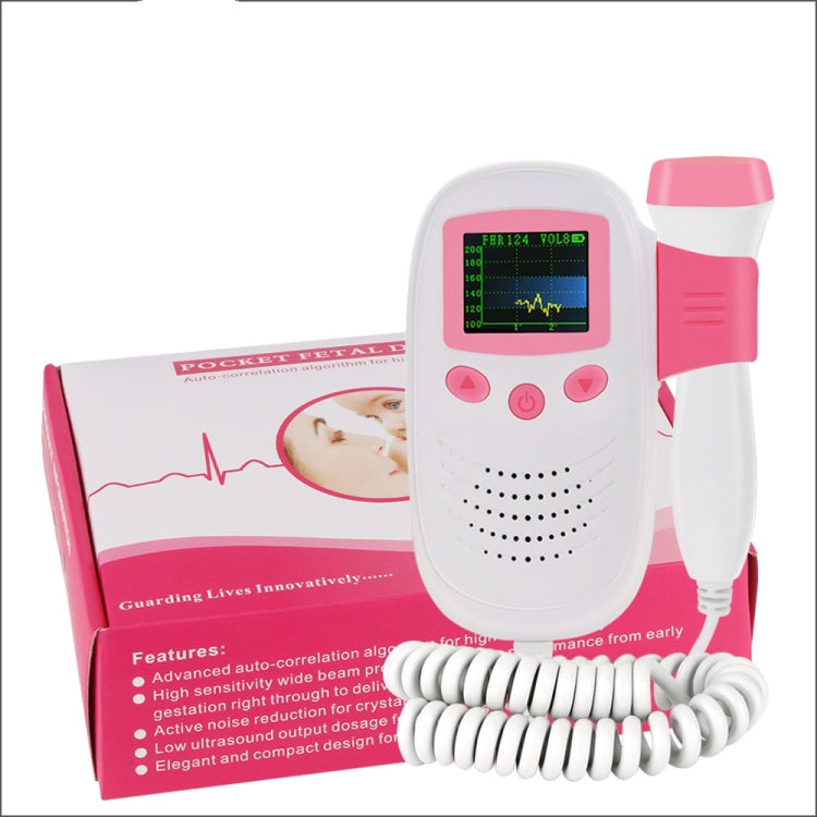 RZ-100S9 LED Fetal Doppler Ultrasound Sound Baby Heartbeat Detector Monitor Digital Prenatal Pocket Fetal Doppler Stethoscope, RZ-100S9