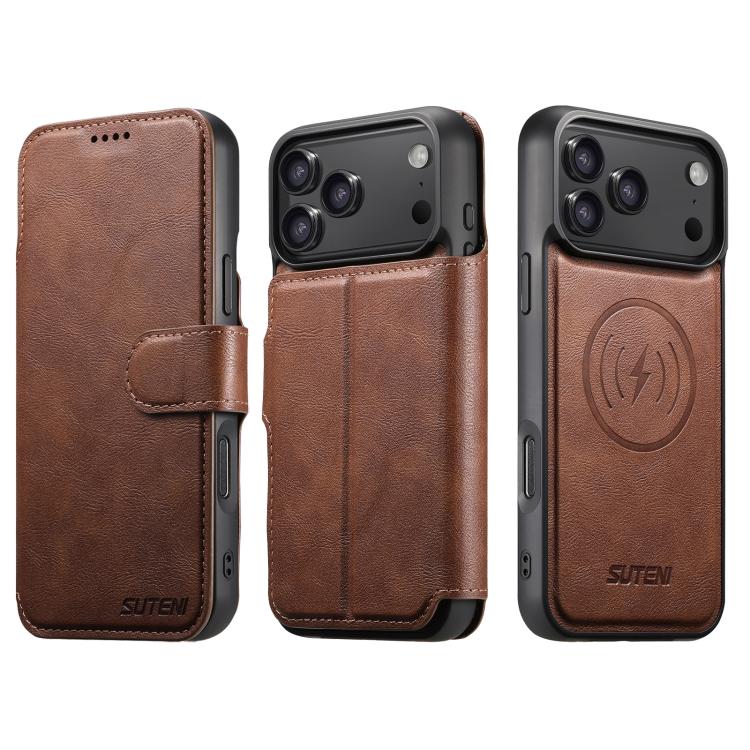 Suteni Q05 2-in-1 Multi-function Detachable Wallet MagSafe Phone Case, For iPhone 18, For iPhone 18 Pro, For iPhone 18 Pro Max, For iPhone 17 Pro Max, For iPhone 17 Pro, For iPhone 17, For iPhone 17 Air, For iPhone 16 Pro Max
