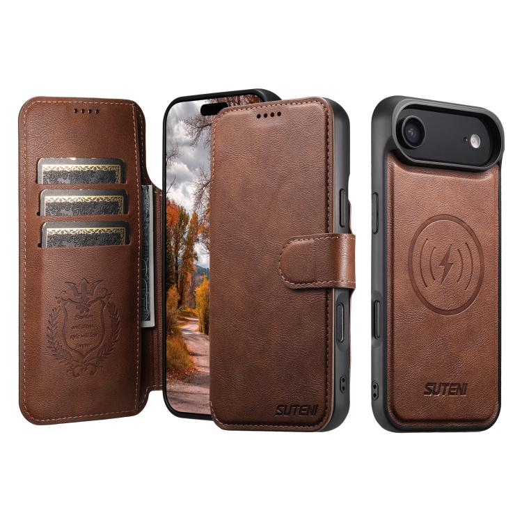 Suteni Q05 2-in-1 Multi-function Detachable Wallet MagSafe Phone Case, For iPhone 18, For iPhone 18 Pro, For iPhone 18 Pro Max, For iPhone 17 Pro Max, For iPhone 17 Pro, For iPhone 17, For iPhone 17 Air, For iPhone 16 Pro Max