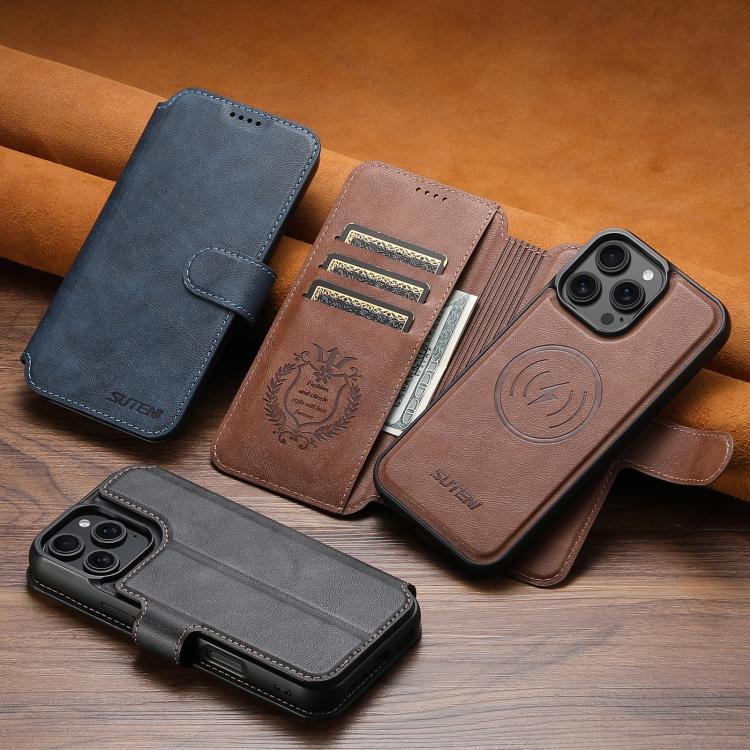 Suteni Q05 2-in-1 Multi-function Detachable Wallet MagSafe Phone Case, For iPhone 18, For iPhone 18 Pro, For iPhone 18 Pro Max, For iPhone 17 Pro Max, For iPhone 17 Pro, For iPhone 17, For iPhone 17 Air, For iPhone 16 Pro Max