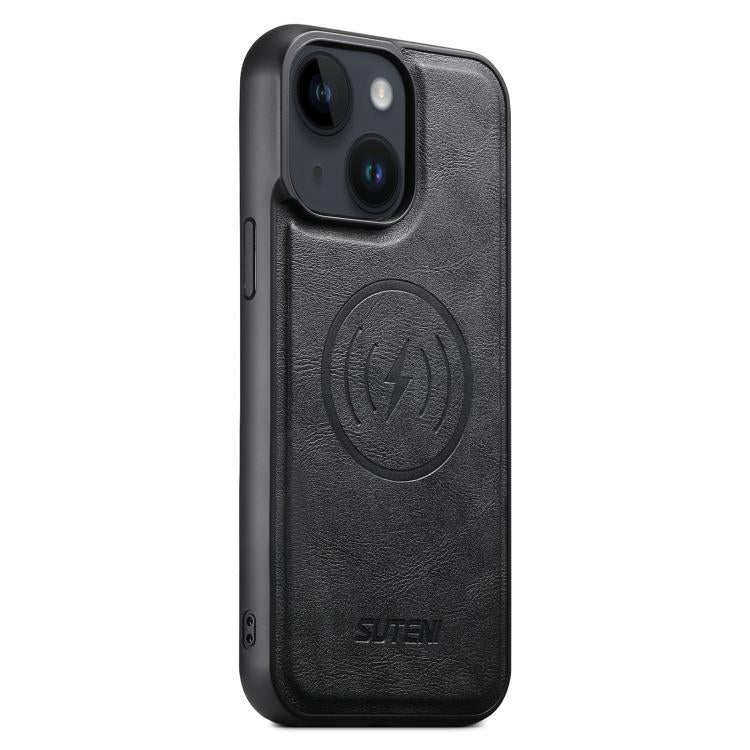 Suteni G5 Cowhide Leather MagSafe Magnetic Phone Case, For iPhone 14, For iPhone 14 Pro, For iPhone 14 Pro Max, For iPhone 13 Pro Max, For iPhone 13 Pro, For iPhone 13, For iPhone 12, For iPhone 12 Pro Max