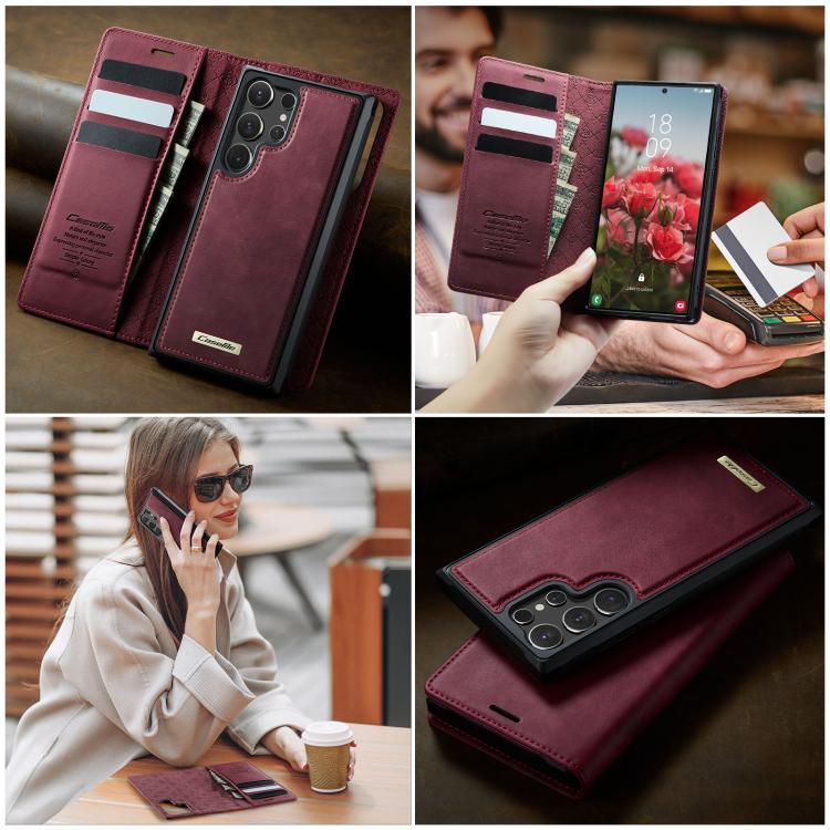 CaseMe C49 Magnetic RFID Blocking Detachable Wallet Leather Phone Case, For Samsung Galaxy S25 Ultra 5G, For Samsung Galaxy A16 5G, For Samsung Galaxy S24 FE 5G, For Samsung Galaxy S24 Ultra 5G