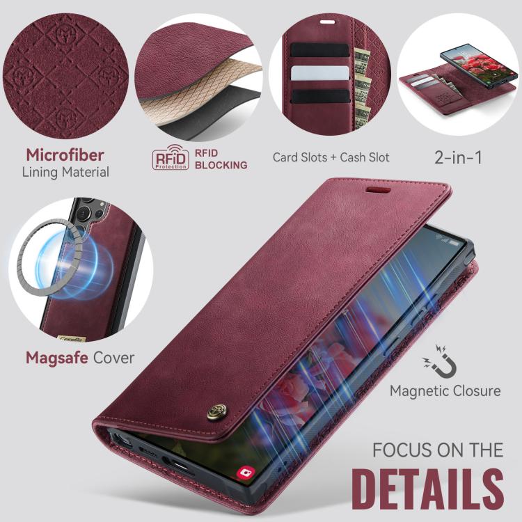 CaseMe C49 Magnetic RFID Blocking Detachable Wallet Leather Phone Case, For Samsung Galaxy S25 Ultra 5G, For Samsung Galaxy A16 5G, For Samsung Galaxy S24 FE 5G, For Samsung Galaxy S24 Ultra 5G