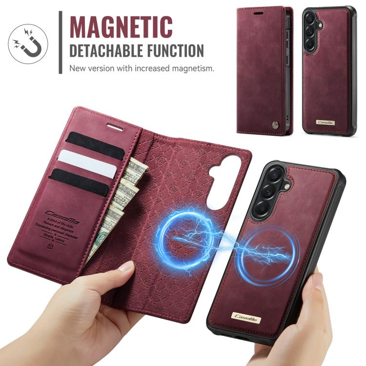 CaseMe C49 Magnetic RFID Blocking Detachable Wallet Leather Phone Case, For Samsung Galaxy A57 5G, For Galaxy S25 FE, For Samsung Galaxy S25 Edge 5G, For Samsung Galaxy A56 5G