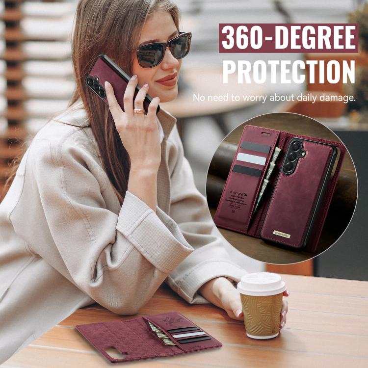 CaseMe C49 Magnetic RFID Blocking Detachable Wallet Leather Phone Case, For Samsung Galaxy A57 5G, For Galaxy S25 FE, For Samsung Galaxy S25 Edge 5G, For Samsung Galaxy A56 5G