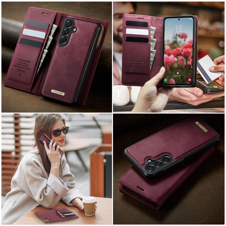CaseMe C49 Magnetic RFID Blocking Detachable Wallet Leather Phone Case, For Samsung Galaxy A57 5G, For Galaxy S25 FE, For Samsung Galaxy S25 Edge 5G, For Samsung Galaxy A56 5G