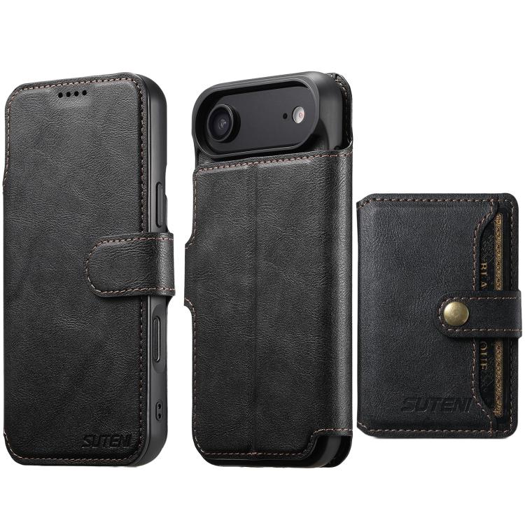 Suteni Q05S1 3-in-1 Detachable Wallet MagSafe Leather Phone Case, For iPhone 18, For iPhone 18 Pro, For iPhone 18 Pro Max, For iPhone 17 Pro Max, For iPhone 17 Pro, For iPhone 17, For iPhone Air, For iPhone 16 Pro Max