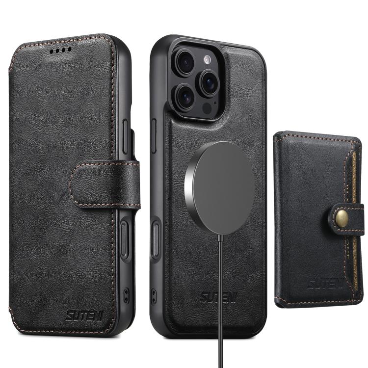 Suteni Q05S1 3-in-1 Detachable Wallet MagSafe Leather Phone Case, For iPhone 18, For iPhone 18 Pro, For iPhone 18 Pro Max, For iPhone 17 Pro Max, For iPhone 17 Pro, For iPhone 17, For iPhone Air, For iPhone 16 Pro Max