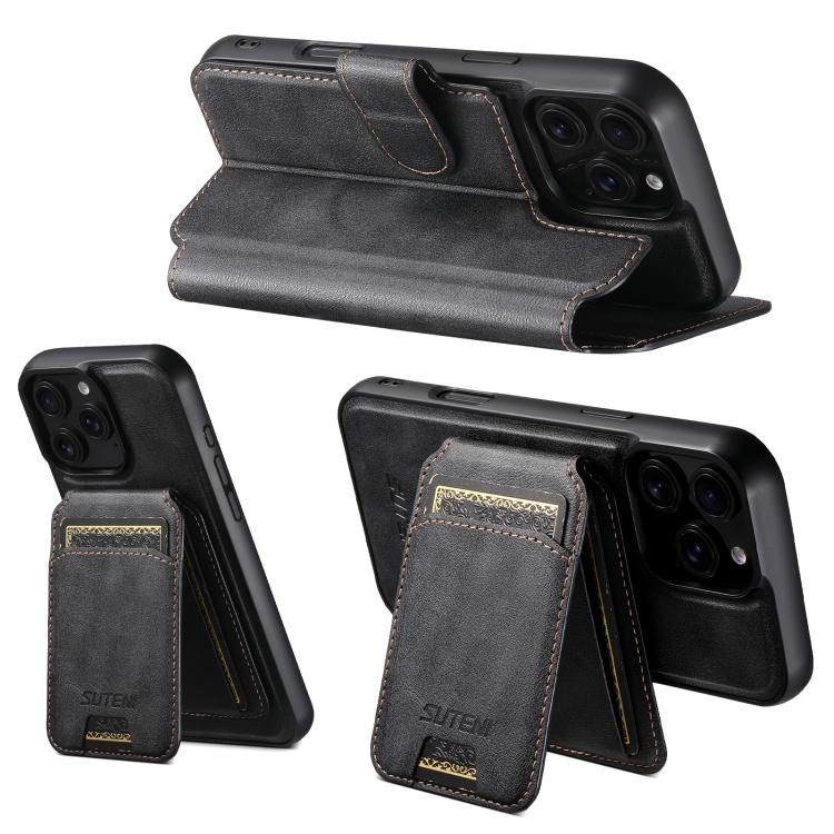 Suteni Q05S2 3-in-1 Detachable Vertical Flip Wallet MagSafe Leather Phone Case, For iPhone 16 Pro, For iPhone 16 Plus, For iPhone 16, For iPhone 15 Pro Max, For iPhone 15 Pro, For iPhone 15 Plus, For iPhone 15, For iPhone 14 Plus
