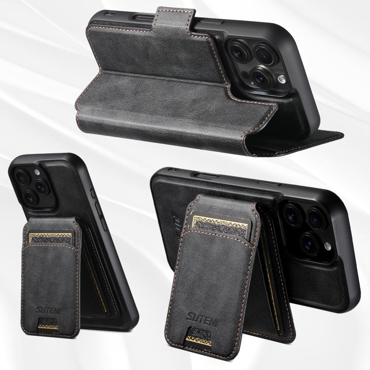 Suteni Q07S2 3-in-1 Detachable Vertical Flip Wallet MagSafe Splicing Leather Phone Case, For iPhone 14, For iPhone 14 Pro, For iPhone 14 Pro Max, For iPhone 13 Pro Max, For iPhone 13 Pro, For iPhone 13, For iPhone 12, For iPhone 12 Pro Max
