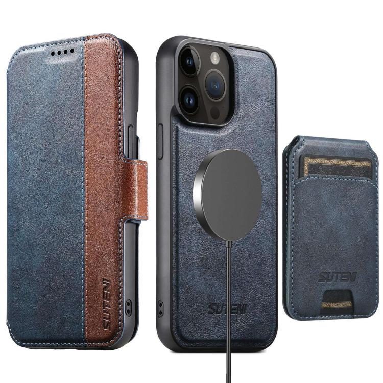 Suteni Q07S2 3-in-1 Detachable Vertical Flip Wallet MagSafe Splicing Leather Phone Case, For iPhone 14, For iPhone 14 Pro, For iPhone 14 Pro Max, For iPhone 13 Pro Max, For iPhone 13 Pro, For iPhone 13, For iPhone 12, For iPhone 12 Pro Max