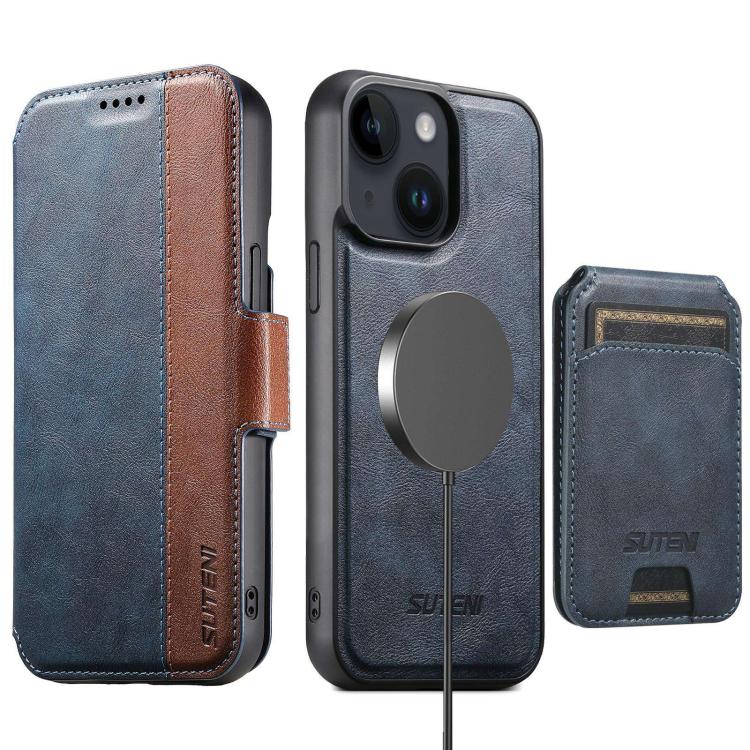 Suteni Q07S2 3-in-1 Detachable Vertical Flip Wallet MagSafe Splicing Leather Phone Case, For iPhone 14, For iPhone 14 Pro, For iPhone 14 Pro Max, For iPhone 13 Pro Max, For iPhone 13 Pro, For iPhone 13, For iPhone 12, For iPhone 12 Pro Max