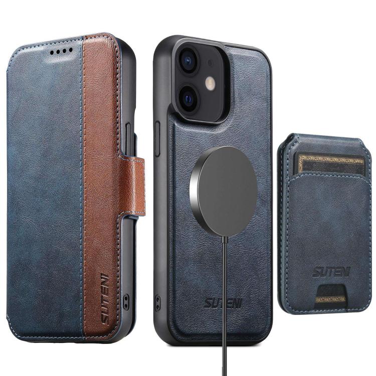 Suteni Q07S2 3-in-1 Detachable Vertical Flip Wallet MagSafe Splicing Leather Phone Case, For iPhone 14, For iPhone 14 Pro, For iPhone 14 Pro Max, For iPhone 13 Pro Max, For iPhone 13 Pro, For iPhone 13, For iPhone 12, For iPhone 12 Pro Max