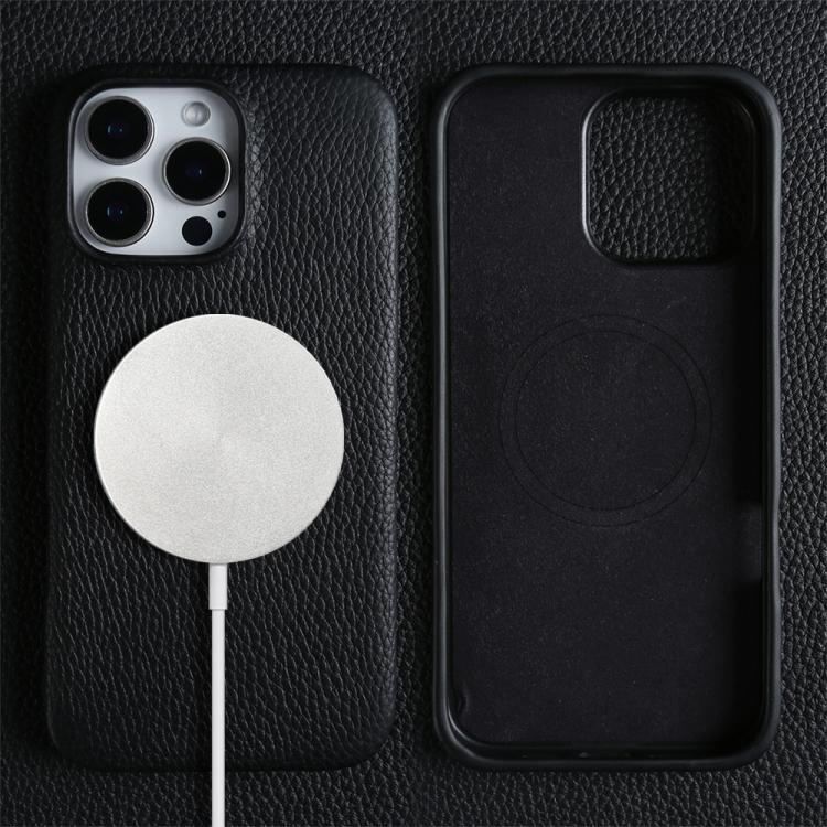 Litchi Texture Genuine Leather MagSafe Back Phone Case, For iPhone 12 Pro Max, For iPhone 12 Pro