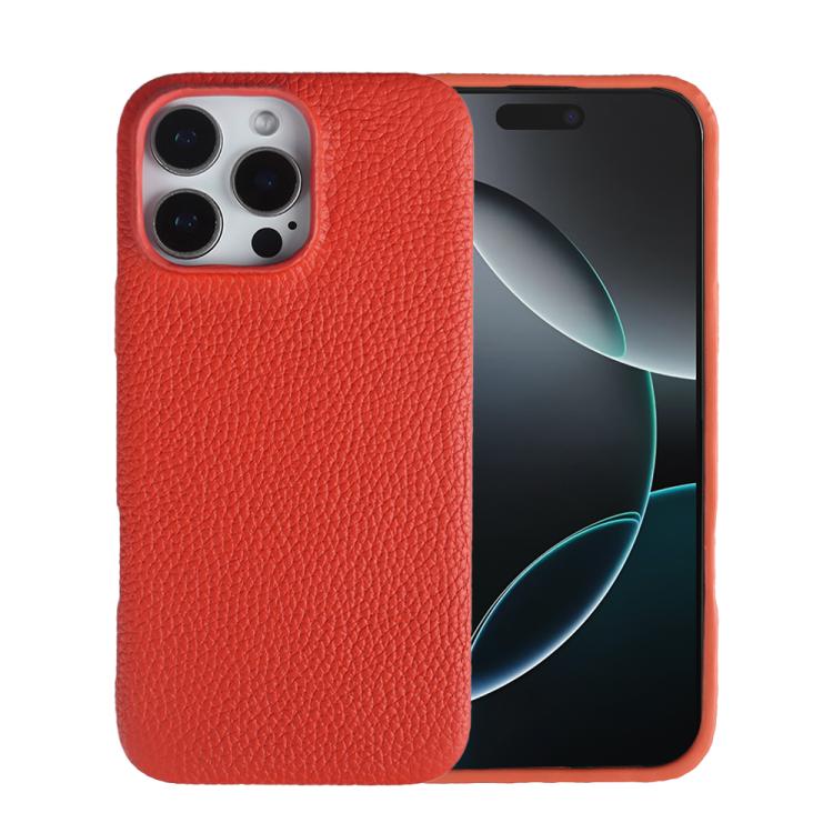 Litchi Texture Genuine Leather MagSafe Back Phone Case, For iPhone 12 Pro Max, For iPhone 12 Pro