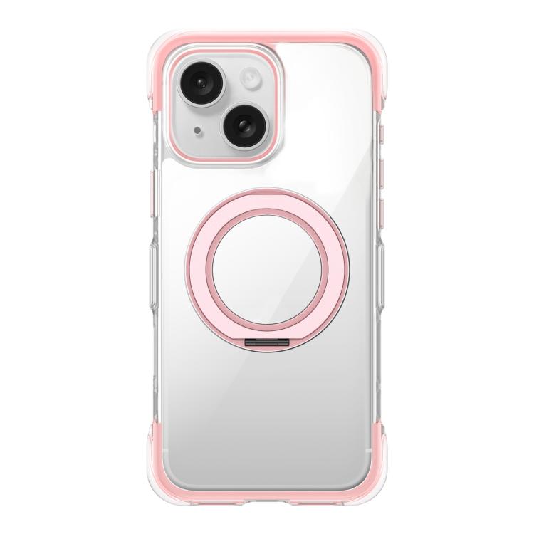 Vacuum-Sealed Transparent Airbag Magnetic Rotation Holder Acrylic Phone Case, For iPhone 16 Pro Max, For iPhone 16 Pro, For iPhone 16, For iPhone 15 Pro Max, For iPhone 15 Pro, For iPhone 15