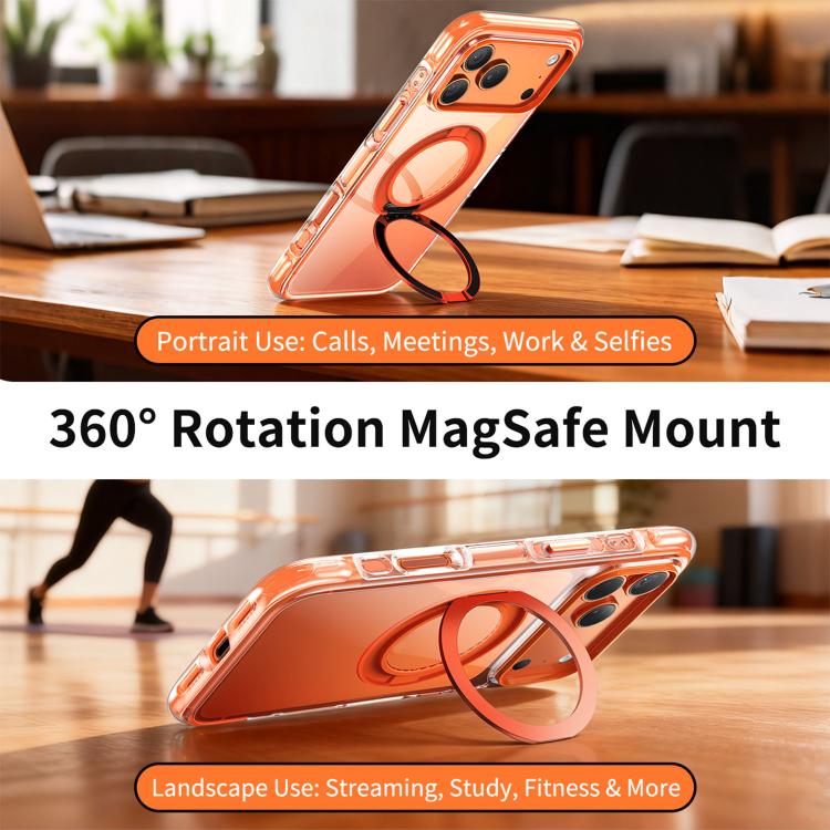 Vacuum-Sealed Transparent Airbag Magnetic Rotation Holder Acrylic Phone Case, For iPhone 16 Pro Max, For iPhone 16 Pro, For iPhone 16, For iPhone 15 Pro Max, For iPhone 15 Pro, For iPhone 15