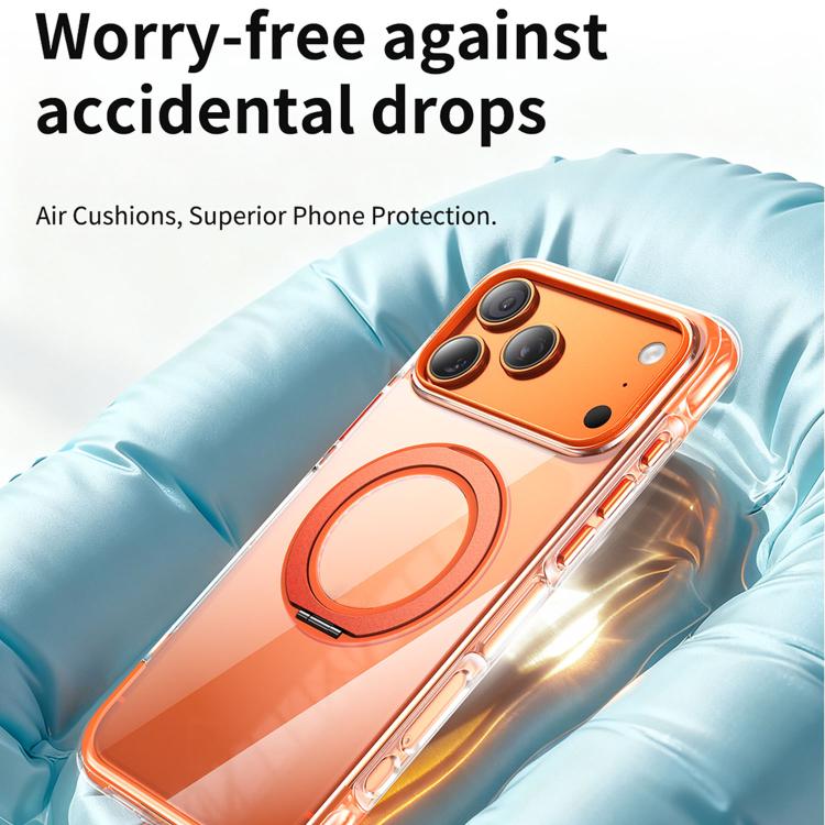 Vacuum-Sealed Transparent Airbag Magnetic Rotation Holder Acrylic Phone Case, For iPhone 16 Pro Max, For iPhone 16 Pro, For iPhone 16, For iPhone 15 Pro Max, For iPhone 15 Pro, For iPhone 15