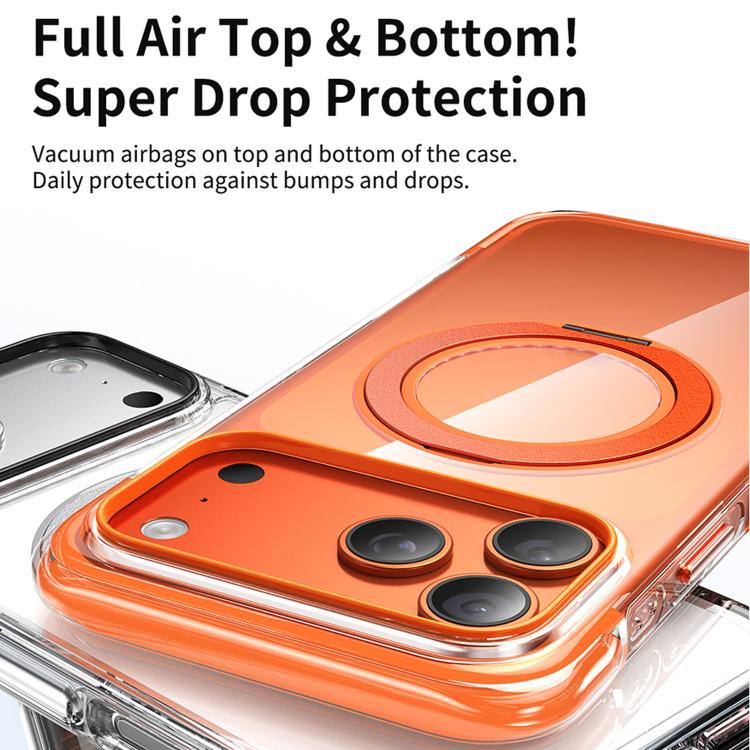 Vacuum-Sealed Transparent Airbag Magnetic Rotation Holder Acrylic Phone Case, For iPhone 16 Pro Max, For iPhone 16 Pro, For iPhone 16, For iPhone 15 Pro Max, For iPhone 15 Pro, For iPhone 15