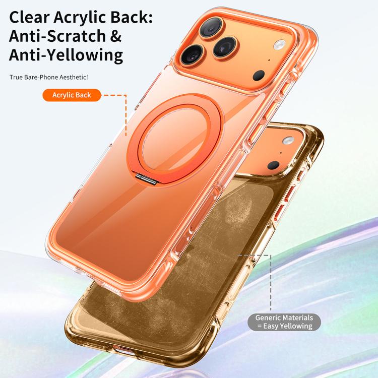 Vacuum-Sealed Transparent Airbag Magnetic Rotation Holder Acrylic Phone Case, For iPhone 16 Pro Max, For iPhone 16 Pro, For iPhone 16, For iPhone 15 Pro Max, For iPhone 15 Pro, For iPhone 15
