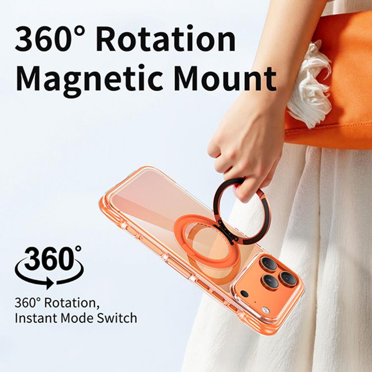 Vacuum-Sealed Transparent Airbag Magnetic Rotation Holder Acrylic Phone Case, For iPhone 16 Pro Max, For iPhone 16 Pro, For iPhone 16, For iPhone 15 Pro Max, For iPhone 15 Pro, For iPhone 15