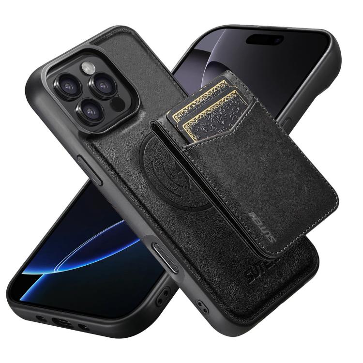 Suteni G5S5 2-in-1 Magnetic Detachable Bottle Opener Card Bag Cow Leather Back Phone Case, For iPhone 17 Pro Max, For iPhone 17 Pro, For iPhone 17, For iPhone Air, For iPhone 16 Pro Max, For iPhone 16 Pro, For iPhone 16 Plus, For iPhone 16