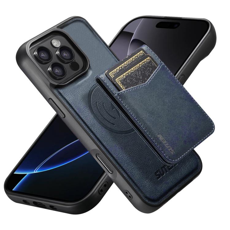 Suteni G5S5 2-in-1 Magnetic Detachable Bottle Opener Card Bag Cow Leather Back Phone Case, For iPhone 17 Pro Max, For iPhone 17 Pro, For iPhone 17, For iPhone Air, For iPhone 16 Pro Max, For iPhone 16 Pro, For iPhone 16 Plus, For iPhone 16