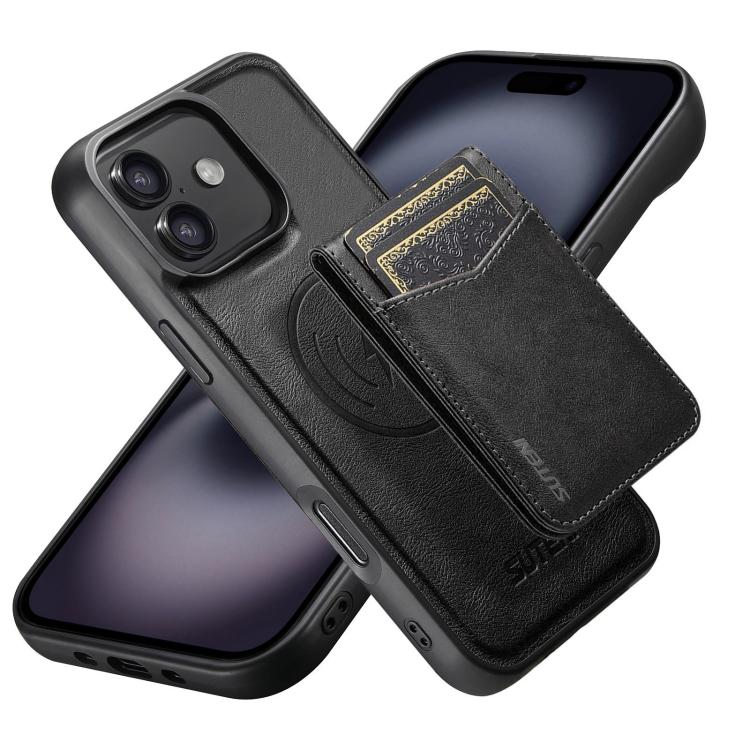 Suteni G5S5 2-in-1 Magnetic Detachable Bottle Opener Card Bag Cow Leather Back Phone Case, For iPhone 17 Pro Max, For iPhone 17 Pro, For iPhone 17, For iPhone Air, For iPhone 16 Pro Max, For iPhone 16 Pro, For iPhone 16 Plus, For iPhone 16