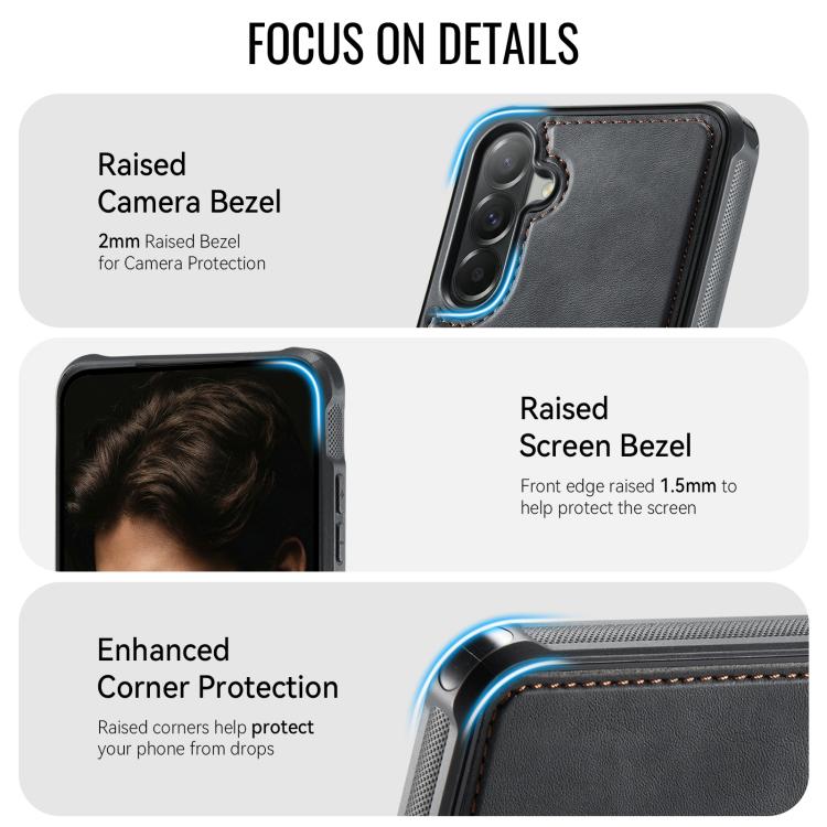 CaseMe C69 Series Magnetic Vegan Leather Back Phone Case, For Samsung Galaxy A57 5G, For Samsung Galaxy S25 FE 5G, For Samsung Galaxy A17, For Samsung Galaxy S25 Edge 5G