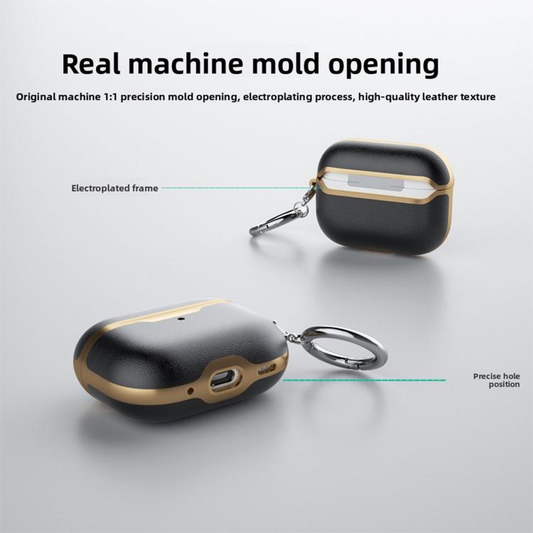 Business Full Coverage Vegan Leather Protective Case, For Airpods Pro 2