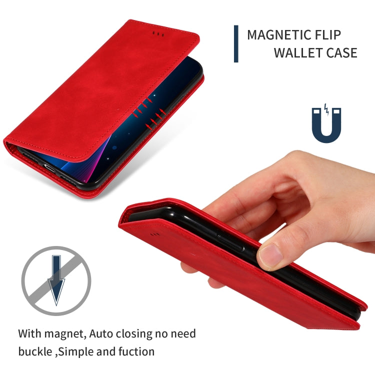 Retro Skin Feel Business Magnetic Horizontal Flip Leather Case for Galaxy A60 / M40, Red, Dark Gray, Navy Blue, Army Green, Brown
