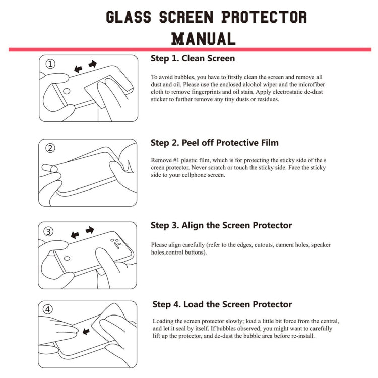 5 PCS ENKAY Hat-prince 0.26mm 9H 2.5D Curved Edge Tempered Glass Film for, Galaxy A10s, Xiaomi Redmi Note 8 Pro, Xiaomi Redmi Note 8