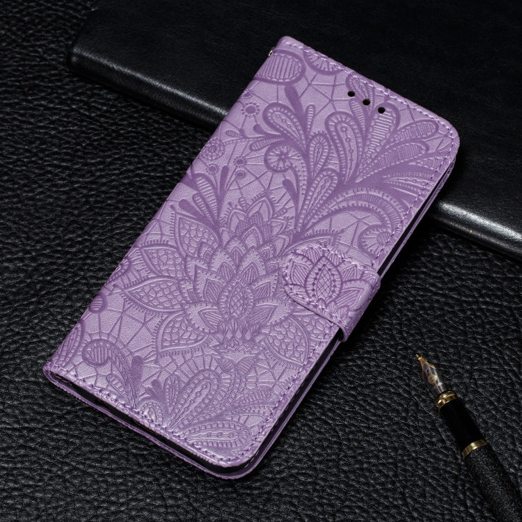 For Galaxy A10S Lace Flower Embossing Pattern Horizontal Flip Leather Case , with Holder & Card Slots & Wallet & Photo Frame & Lanyard, For Galaxy A10S