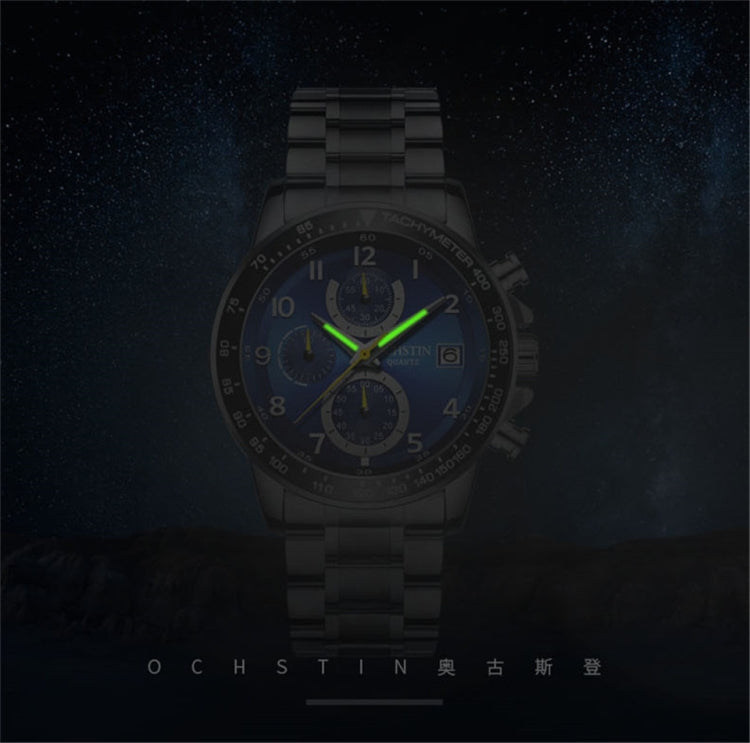 OCHSTIN   6112 Men Multi  Function Watch Fashion Sports Business Calendar Luminous Men Watch Quartz Watch Steel Watch