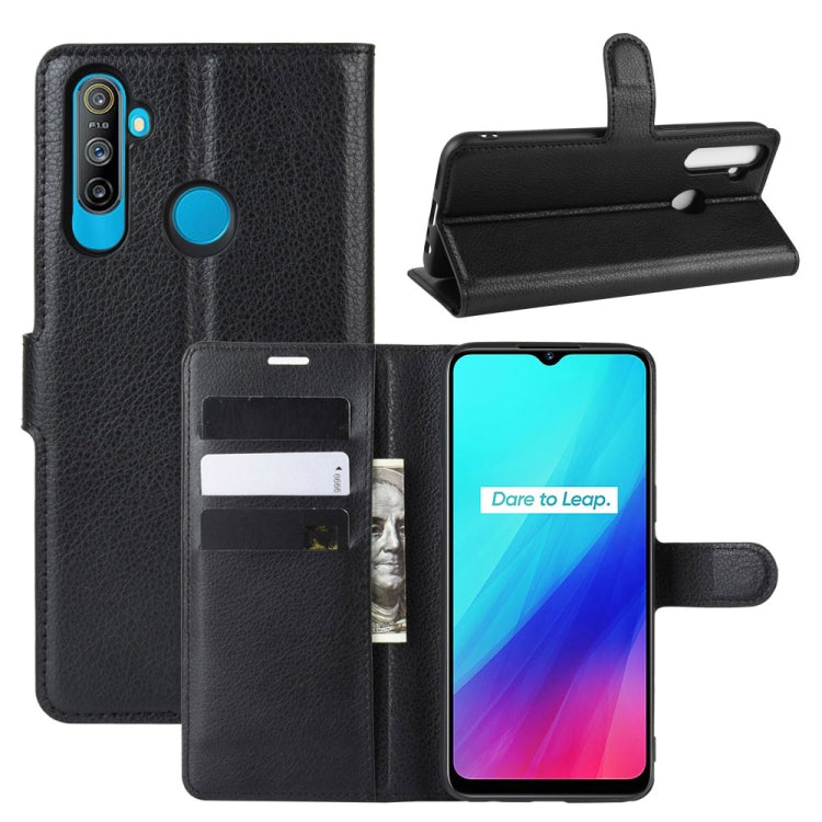For OPPO Realme C3 (3 cameras)/Realme 5 Litchi Texture Horizontal Flip Protective Case with Holder & Card Slots & Wallet, For OPPO Realme C3 (3 Cameras)