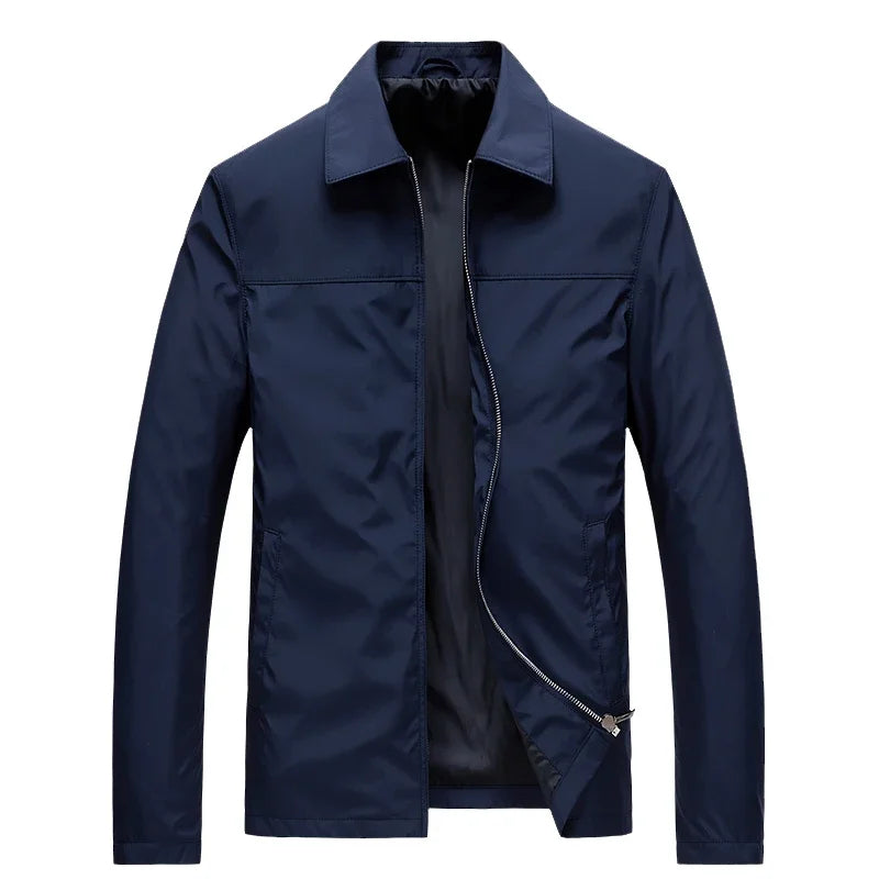 Men's Casual Zip-Up Jacket – Black or Blue