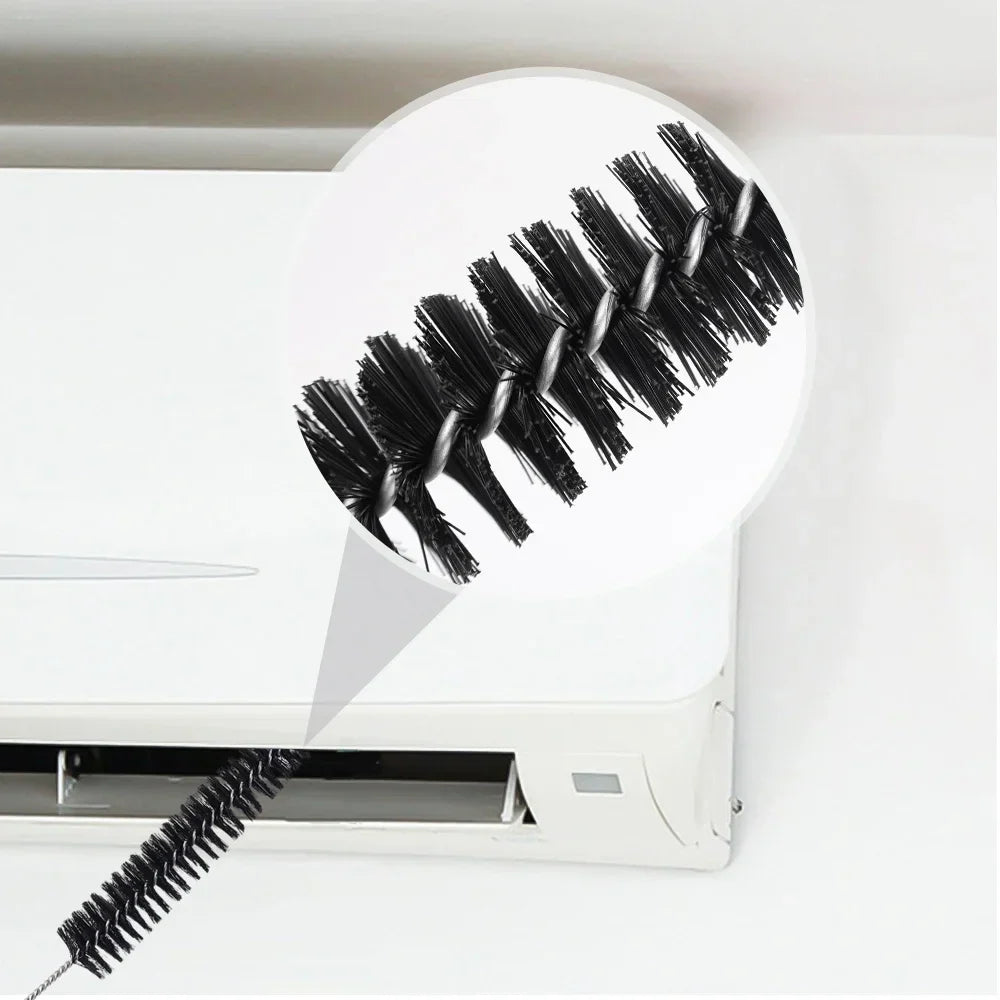 Flexible Long Pipeline Cleaning Brush Reusable Pipework Brush with Handle Dryer Vent Cleaning Kit for Bathroom Toilet Kitchen