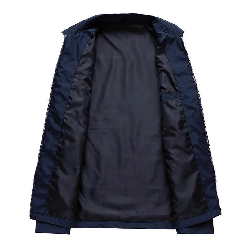 Men's Casual Zip-Up Jacket – Black or Blue