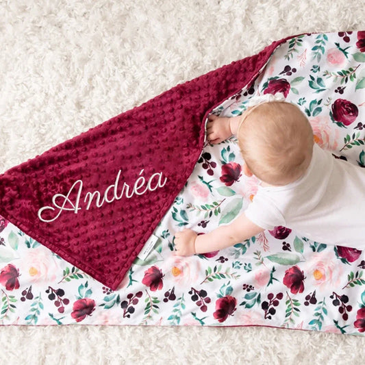 Custom Name or Plain Fleece Baby Blanket – 72 × 100 cm