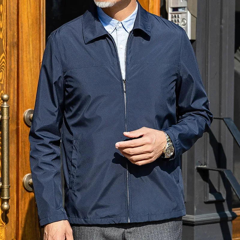 Men's Casual Zip-Up Jacket – Black or Blue