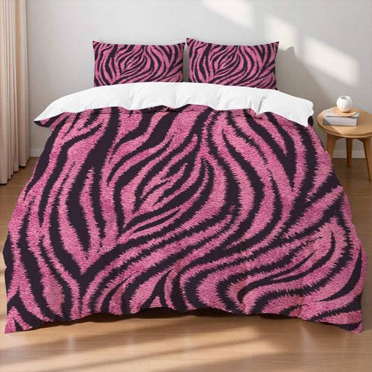 Pink Leopard Print Duvet Cover Set – Size Options