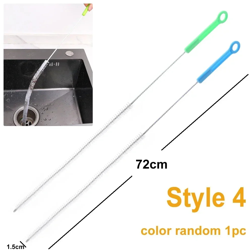Flexible Long Pipeline Cleaning Brush Reusable Pipework Brush with Handle Dryer Vent Cleaning Kit for Bathroom Toilet Kitchen