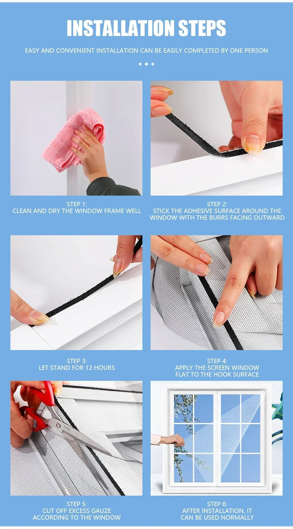 DIY Mosquito Net Self-adhesive Indoor Anti-insect Fly Screen Curtains Window Net Protections Mesh Home Textile Bed Garden